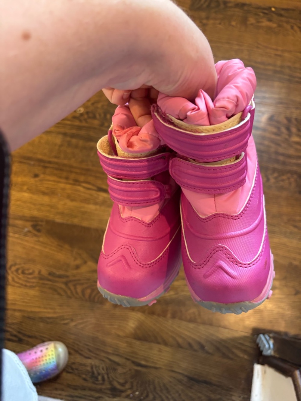 L.L.Bean Kids Winter Snow Boots Pink Waterproof Insulated Size 8